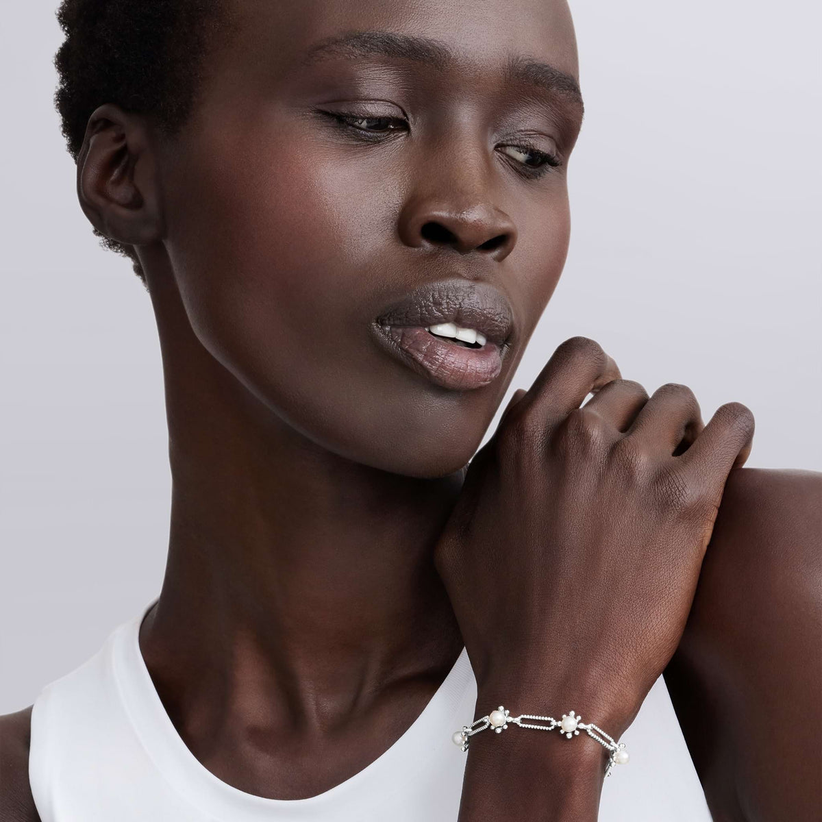 Sterling Silver Fleur Pearl Link Bracelet | LAGOS Jewelry