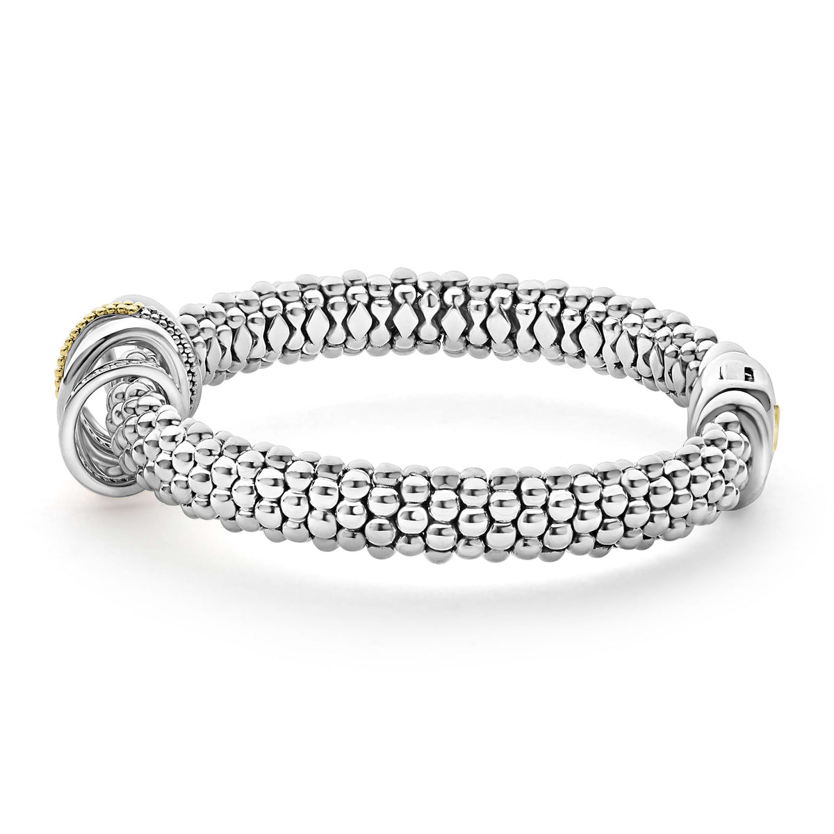 Caviar Lux Two-Tone Five Ring Diamond Caviar Bracelet | 9mm