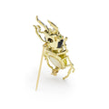 Rare Wonders 18K Gold Lemon Quartz and Onyx Stag Beetle Pin