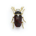 Rare Wonders 18K Iddingsite and Onyx Beetle Pin
