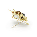 Rare Wonders 18K Gold Tigers Eye and Diamond Scarab Beetle Pin