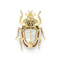 Rare Wonders 18K Gold Red Jasper and Onyx Goliath Beetle Pin