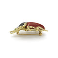 Rare Wonders 18K Gold Red Jasper and Onyx Goliath Beetle Pin
