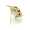 Rare Wonders 18K Gold Red Jasper and Onyx Goliath Beetle Pin