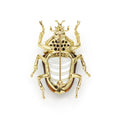 Rare Wonders 18K Gold Tiger Eye and Onyx Goliath Beetle Pin