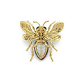 Rare Wonders 18K Gold Pietersite and Diamond Bee Pin