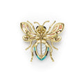 Rare Wonders 18K Gold Turquoise and Onyx Honeybee Pin