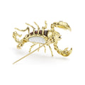 Rare Wonders 18k Gold Iddingsite and Diamond Scorpion Pin
