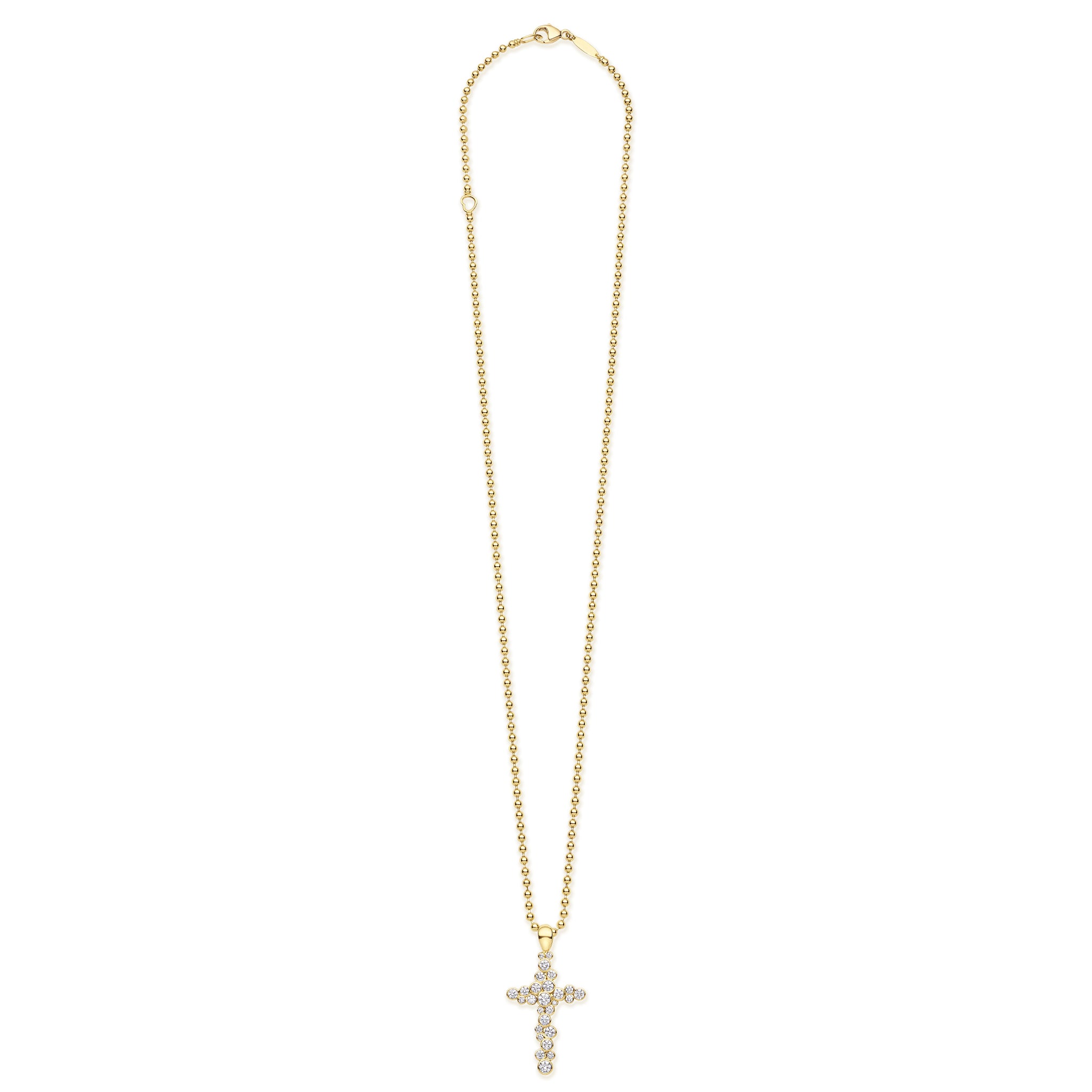 Fizz 18K Gold Diamond Cross Pendant Necklace (Studio)