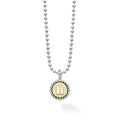 Our Signature Caviar sterling silver and 18K gold initial 'H' charm finished on a sterling silver ball chain necklace.