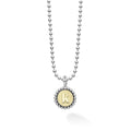 Our Signature Caviar sterling silver and 18K gold initial 'K' charm finished on a sterling silver ball chain necklace.