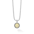 Our Signature Caviar sterling silver and 18K gold initial 'M' charm finished on a sterling silver ball chain necklace.