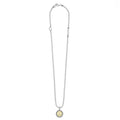 Signature Caviar O Initial Charm Necklace by Lagos, featuring sterling silver beads, 18K gold medallion with O engraving, and caviar beading, secured with lobster-claw clasp.