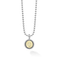 Our Signature Caviar sterling silver and 18K gold initial 'T' charm finished on a sterling silver ball chain necklace.