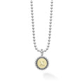 Signature Caviar X Initial Charm Necklace featuring a two-tone pendant with a raised X on a sterling silver ball chain, crafted in sterling silver and 18K gold.