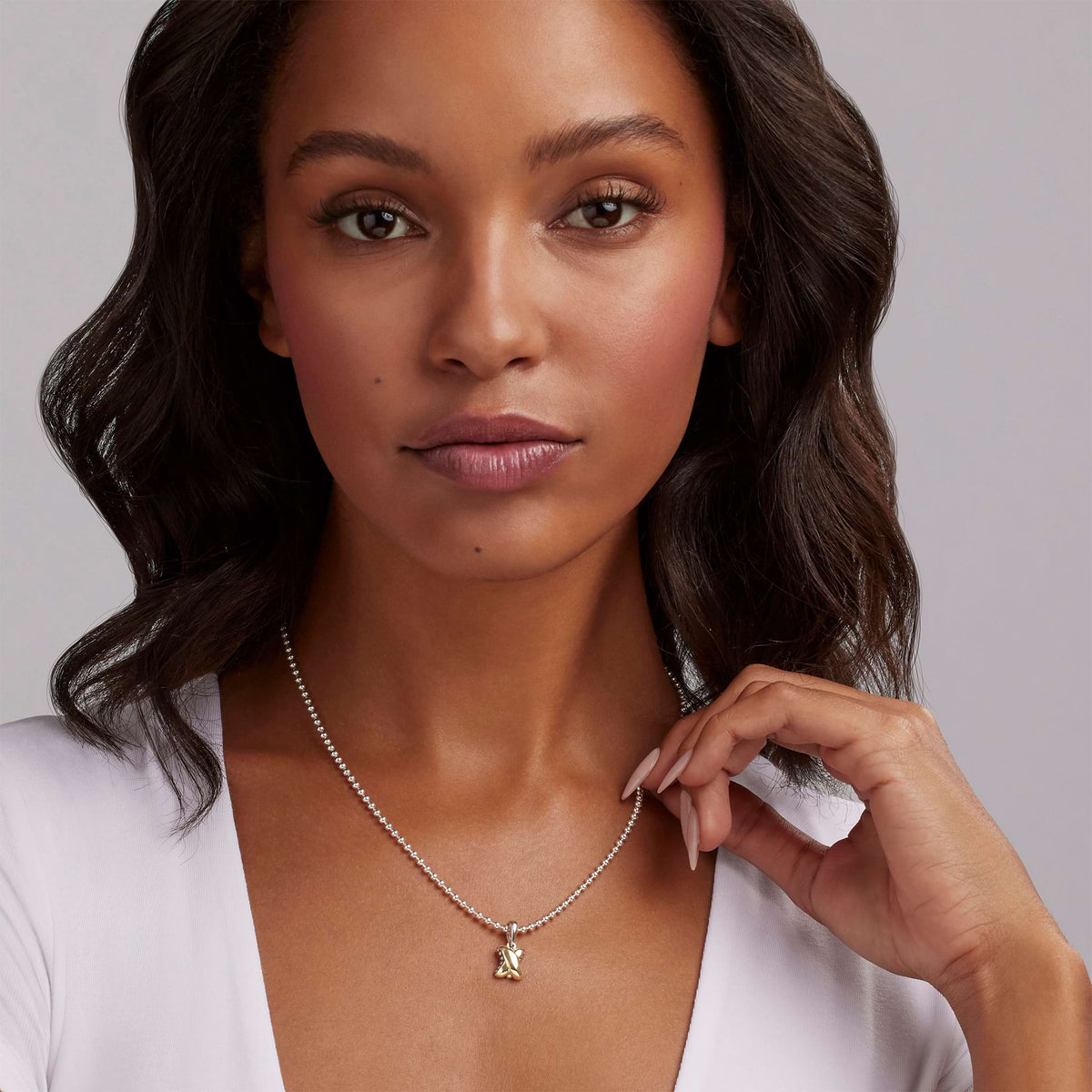 Two-Tone X Pendant Necklace | LAGOS Jewelry