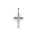 Diamonds and sterling silver in a cross motif form this amulet.