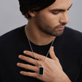 Anthem Black Agate Tag Amulet Necklace