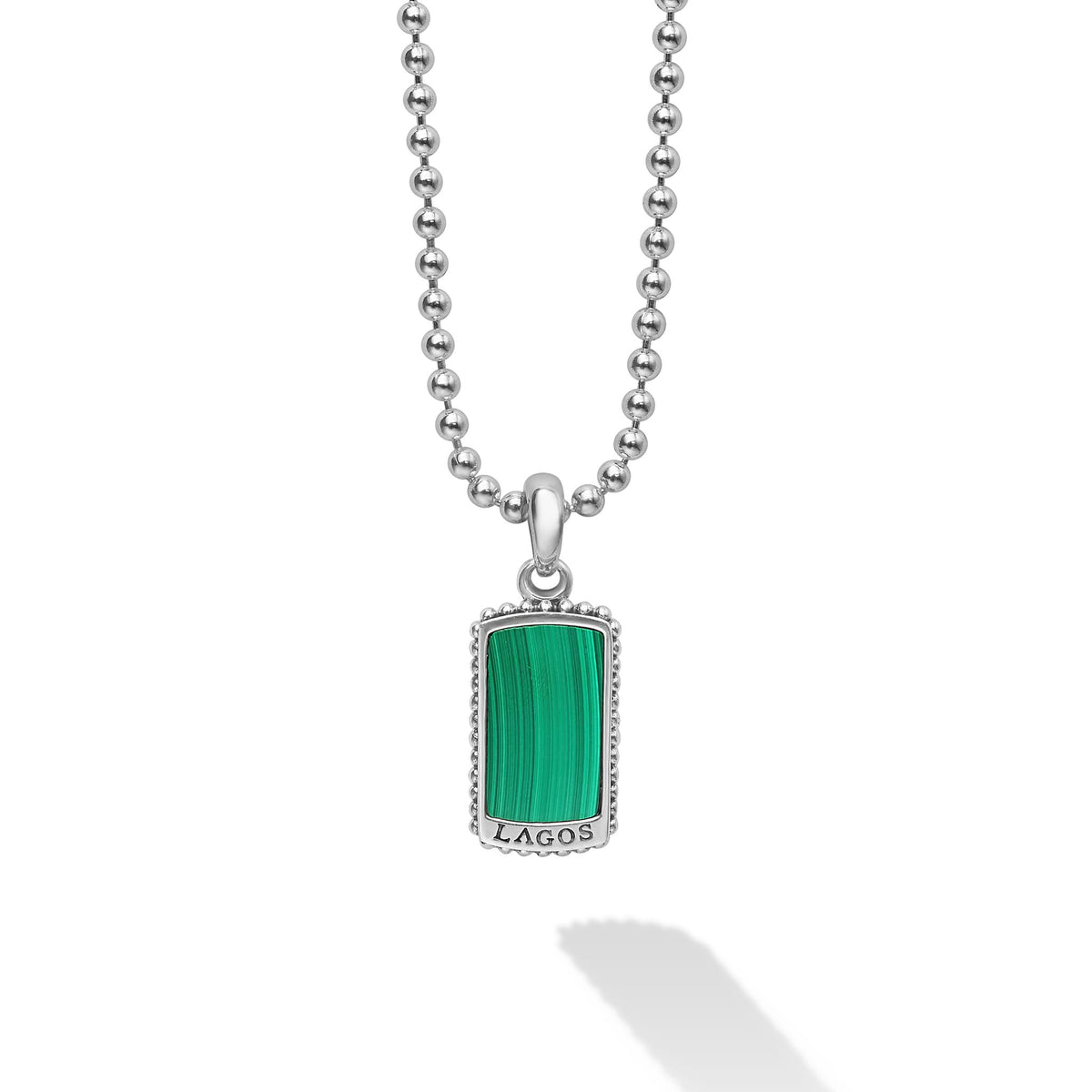 Malachite Tag Amulet Necklace | LAGOS Jewelry