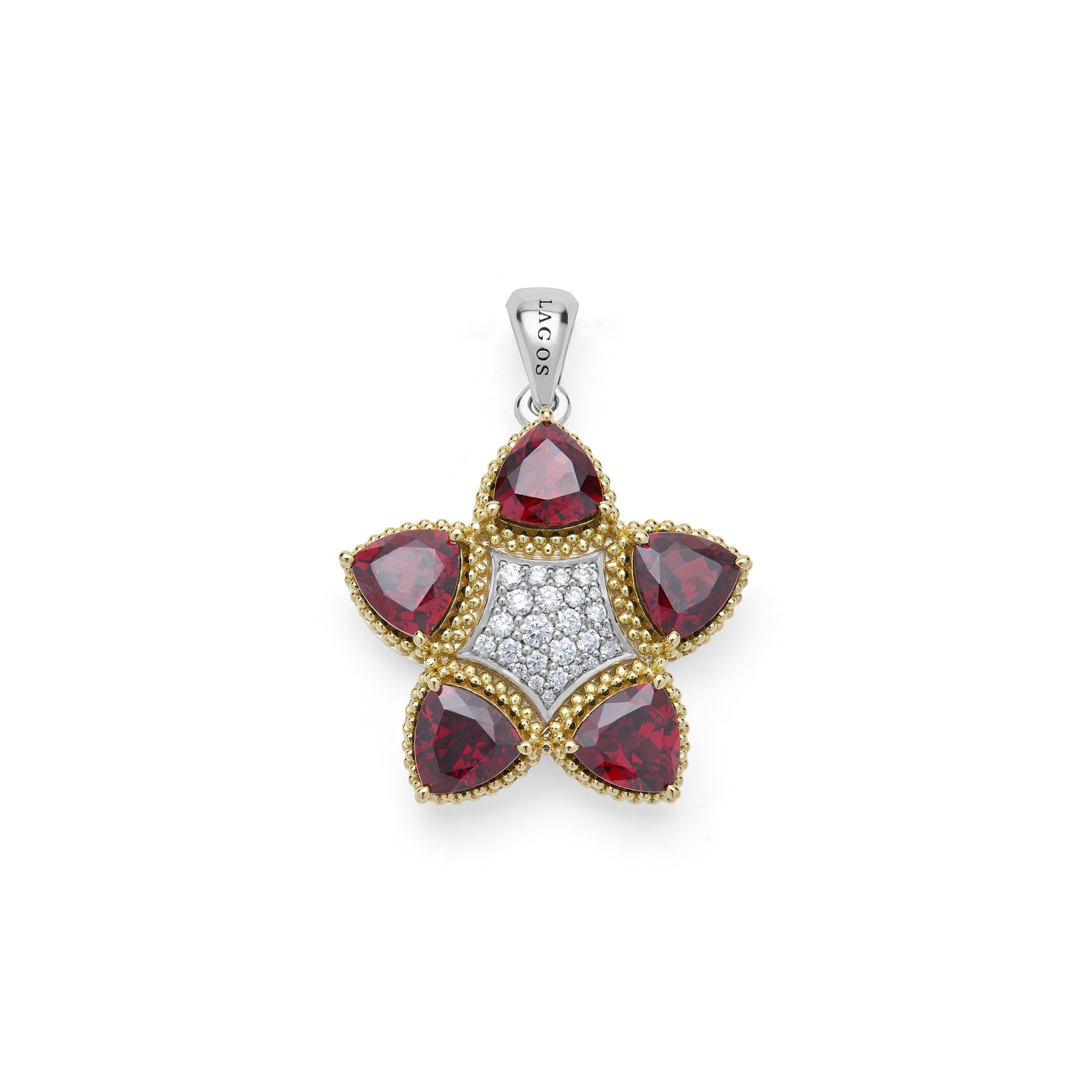 Studio Two-Tone Garnet and Diamond Pendant