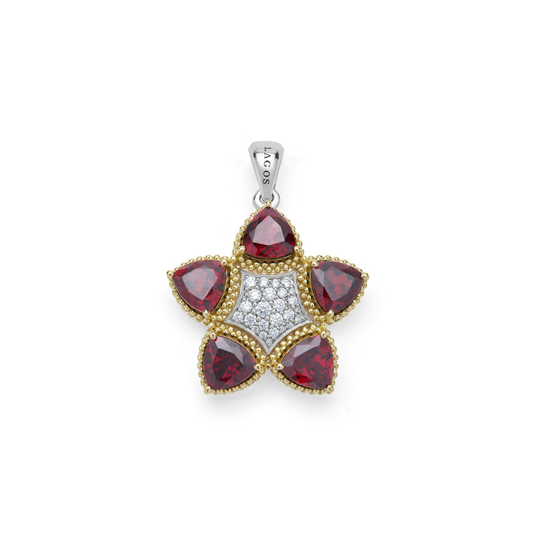 Studio Two-Tone Garnet and Diamond Pendant