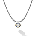 Caviar Color Two-Tone Small Moonstone and Sapphire Pendant Necklace