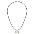 Caviar Color Two-Tone Small Moonstone and Sapphire Pendant Necklace