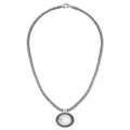 Caviar Color Two-Tone Large Moonstone and Sapphire Pendant Necklace