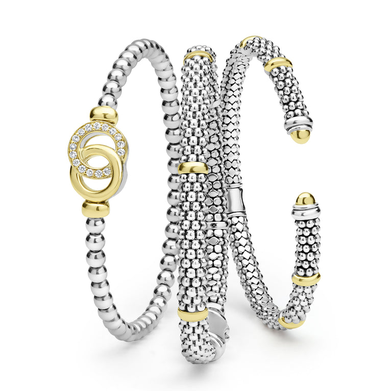 Signature Caviar Two-Tone Caviar Diamond Bracelet Gift Set