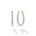 Sterling Silver beaded hoop earrings on a white background