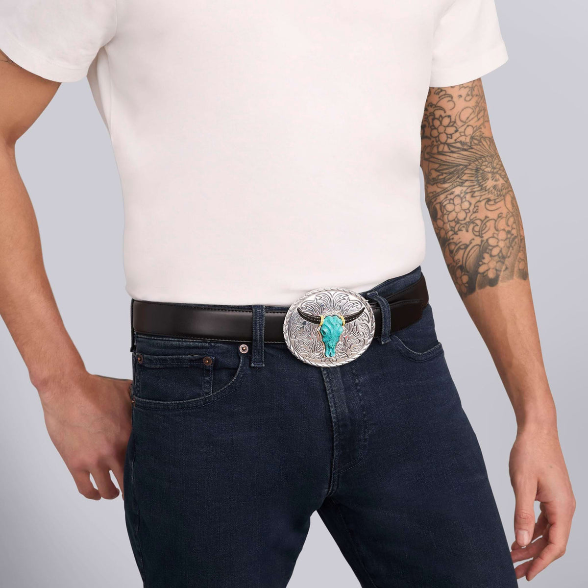 Turquoise Long Horn Belt Buckle | LAGOS Jewelry
