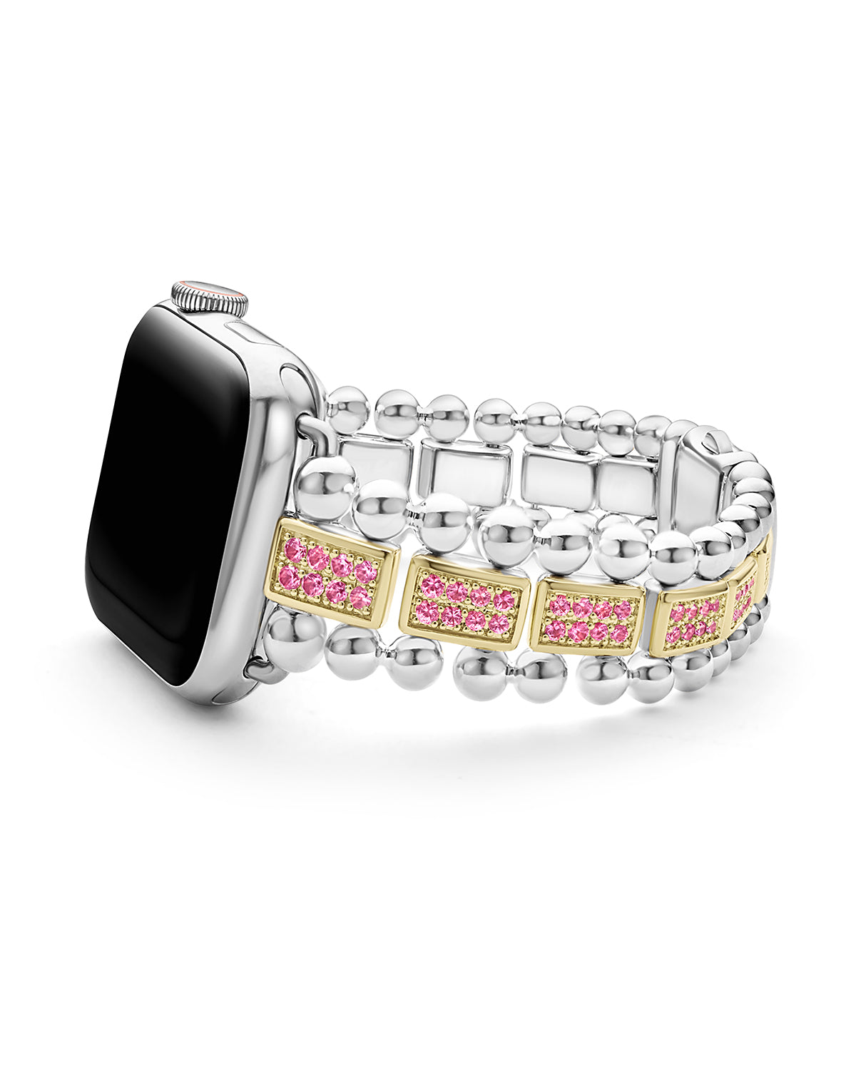 Smart Caviar 18K Gold and Sterling Silver Pink Sapphire Watch Bracelet-38-45mm (Studio)