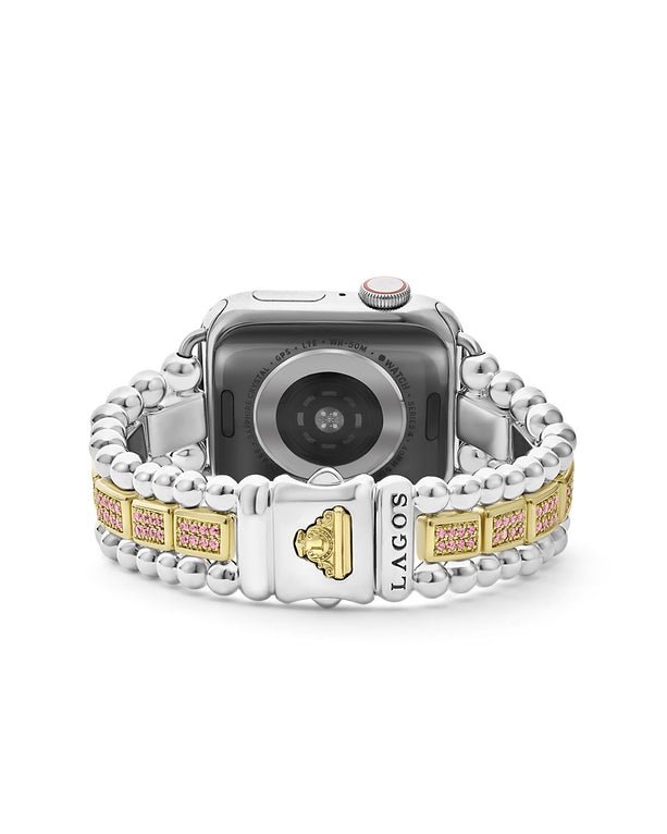 Smart Caviar 18K Gold and Sterling Silver Pink Sapphire Watch Bracelet-38-45mm (Studio)