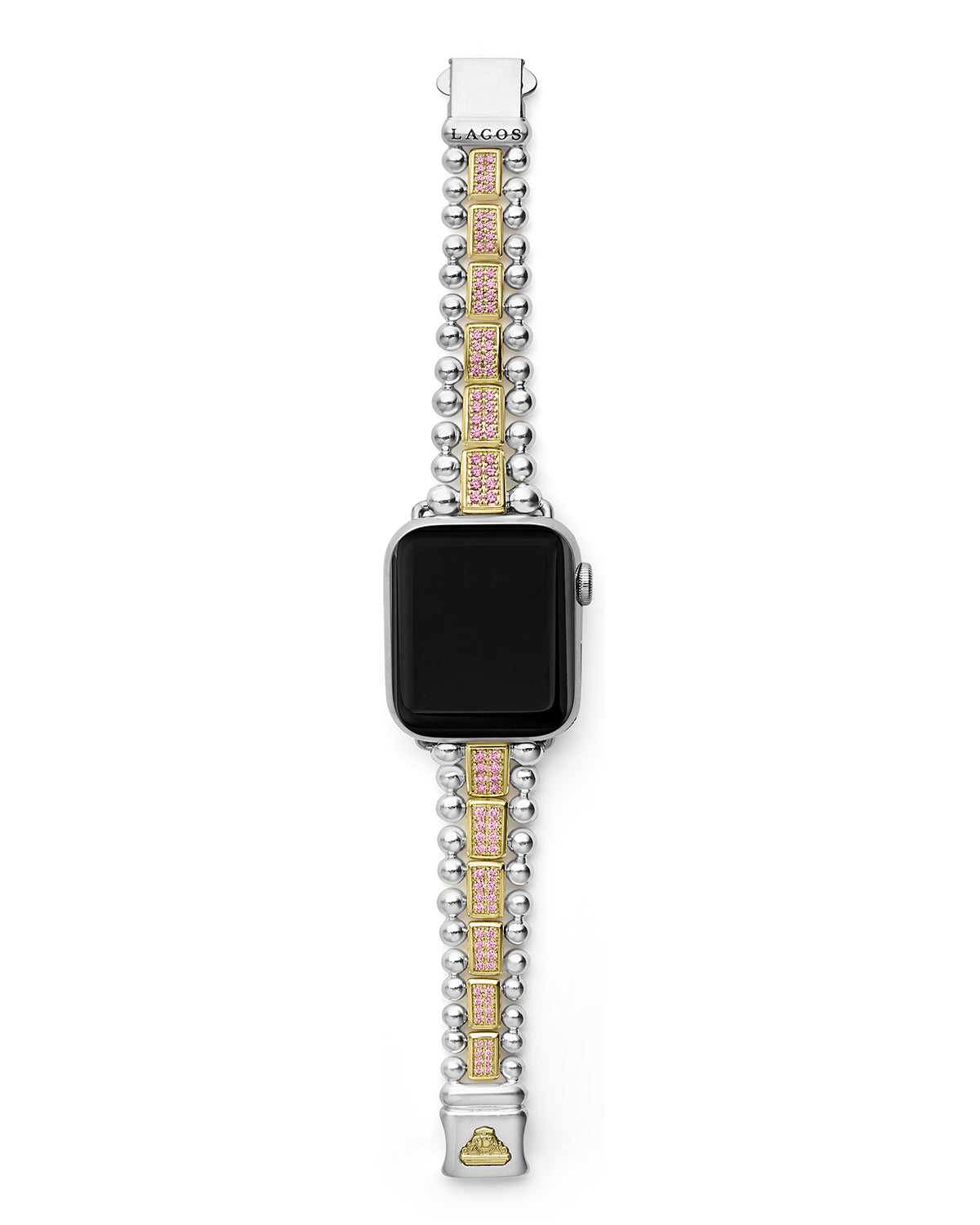 Smart Caviar 18K Gold and Sterling Silver Pink Sapphire Watch Bracelet-38-45mm (Studio)