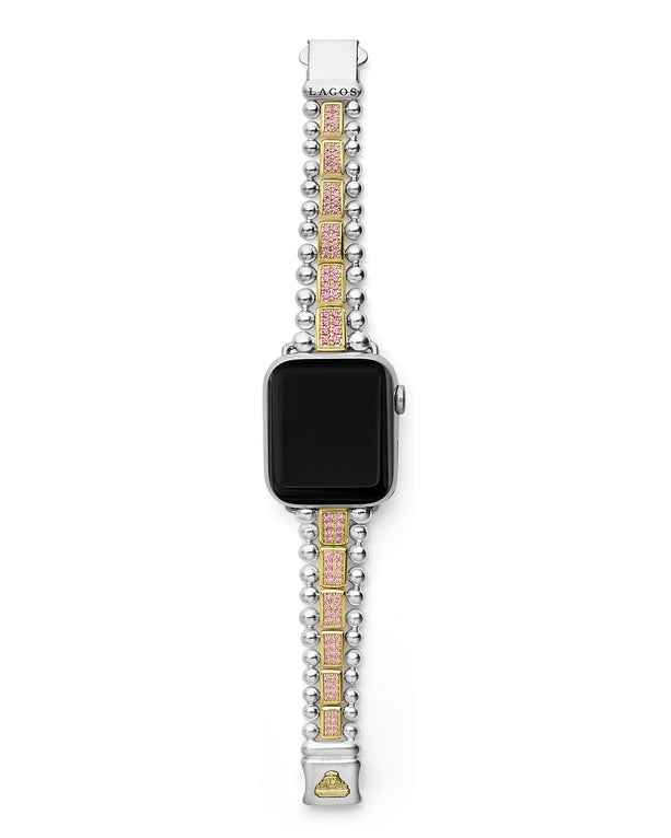 Smart Caviar 18K Gold and Sterling Silver Pink Sapphire Watch Bracelet-38-45mm (Studio)
