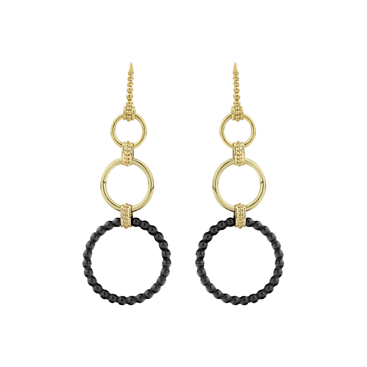 Gold Drop Earrings Black Caviar LAGOS Jewelry