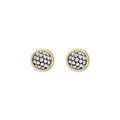 Best-selling, signature sterling silver Caviar beaded earrings highlighted with smooth 18K gold.