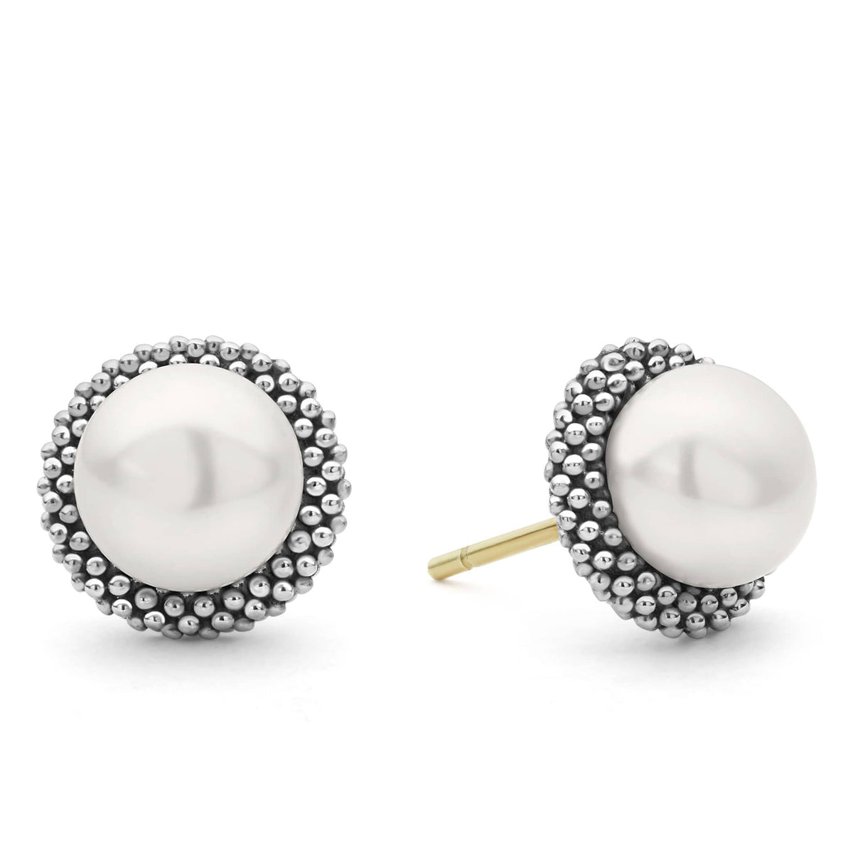 Signature Caviar Pearl Stud Earrings â€“ Classic Elegance – LAGOS