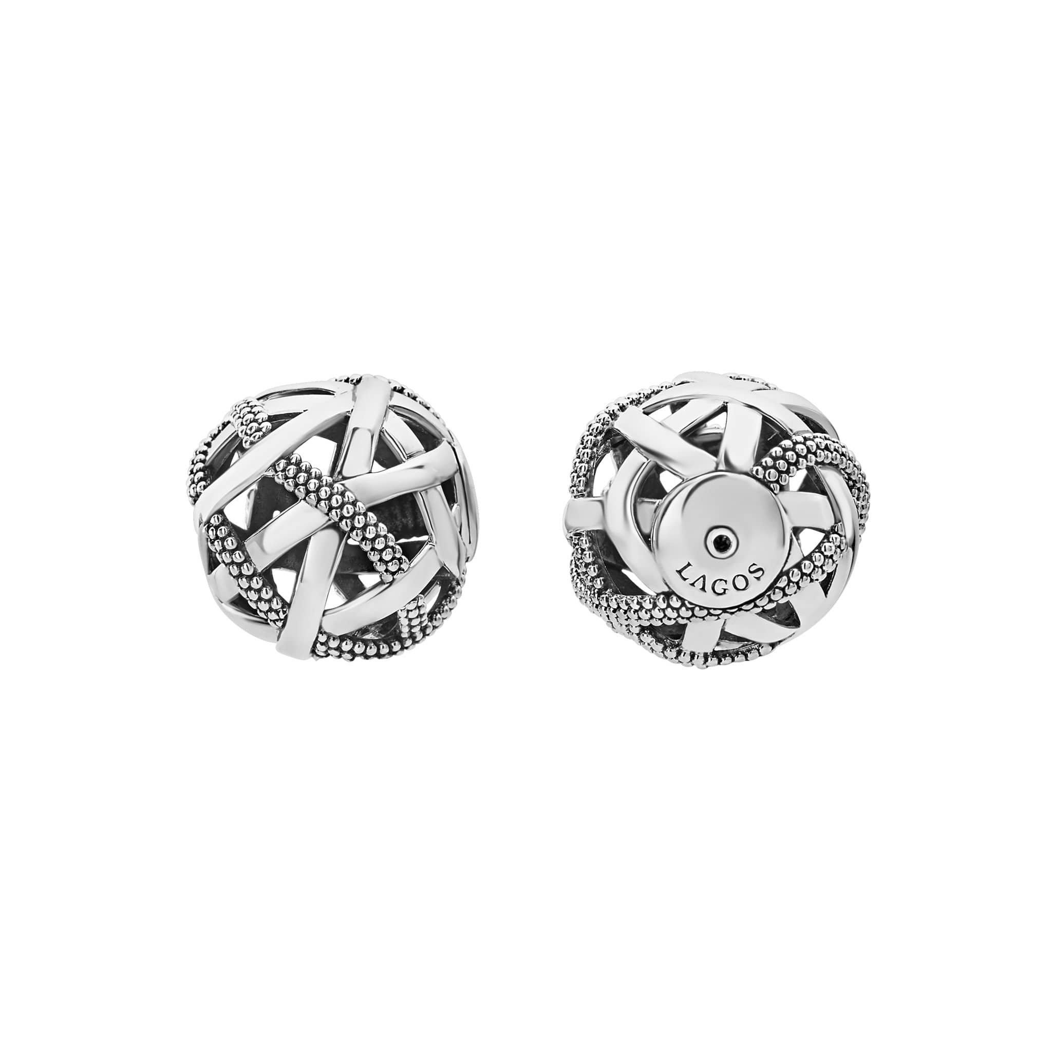 A LAGOS exclusive. Sterling silver Caviar beaded earring backs. Wear this back with any LAGOS stud earring front. Ideal to pair with other front-back earring styles.