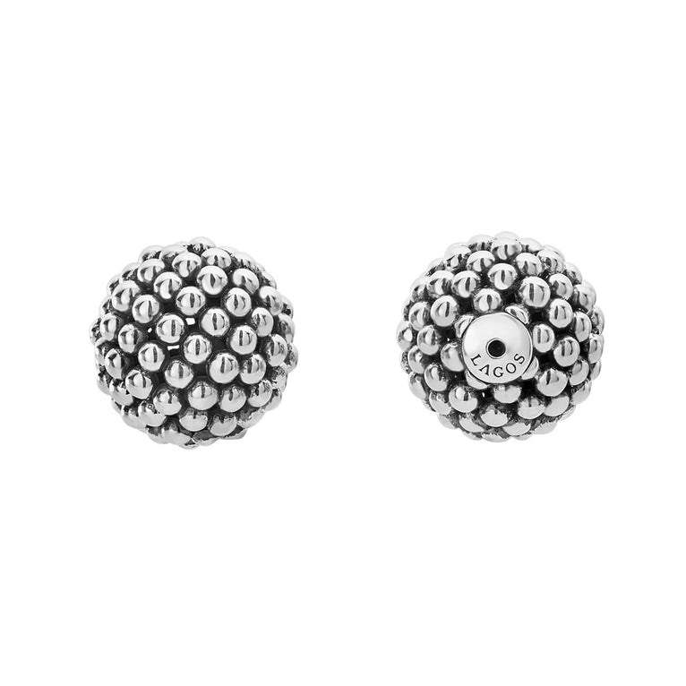 A LAGOS exclusive. Sterling silver Caviar beaded earring backs that are perfect to wear with any LAGOS stud earring front.