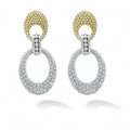 Caviar Lux Caviar Oval Diamond Drop Earrings