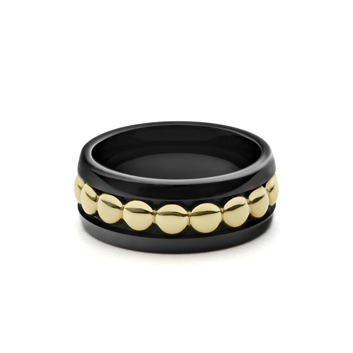 18K Gold and Black Ceramic Ring | LAGOS Jewelry