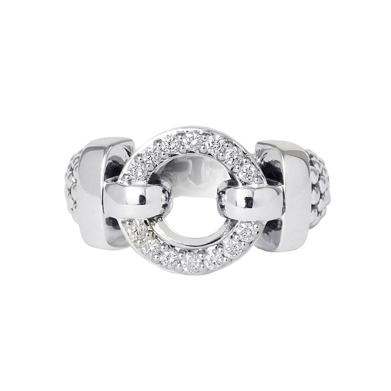 Enso Diamond Circle Caviar Ring