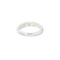 Rittenhouse White Topaz Stacking Ring with polished silver band, gold insets, and luminous baguette-cut topaz, accented by 18K gold and sterling silver Caviar beading.