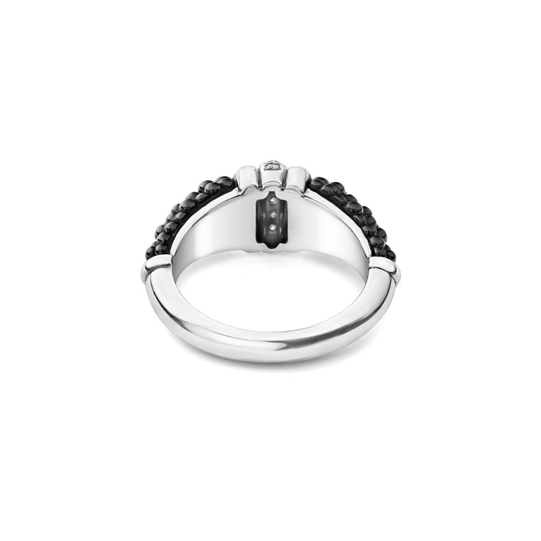 Black Caviar Ceramic Diamond Stacking Ring