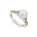 Cultured freshwater pearl ring with Caviar beading in 18K gold and sterling silver.