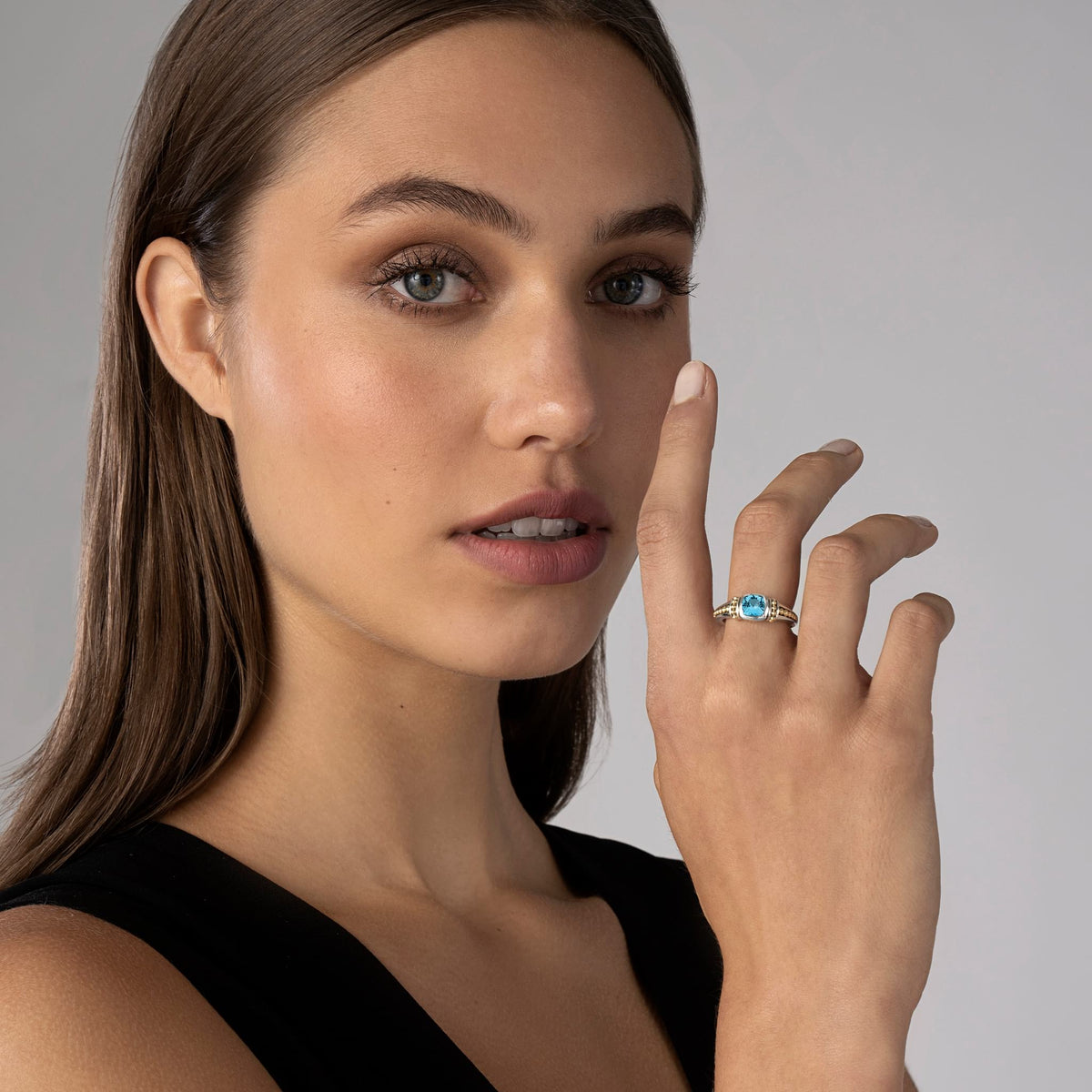 Two-Tone Swiss Blue Topaz Ring | LAGOS Jewelry