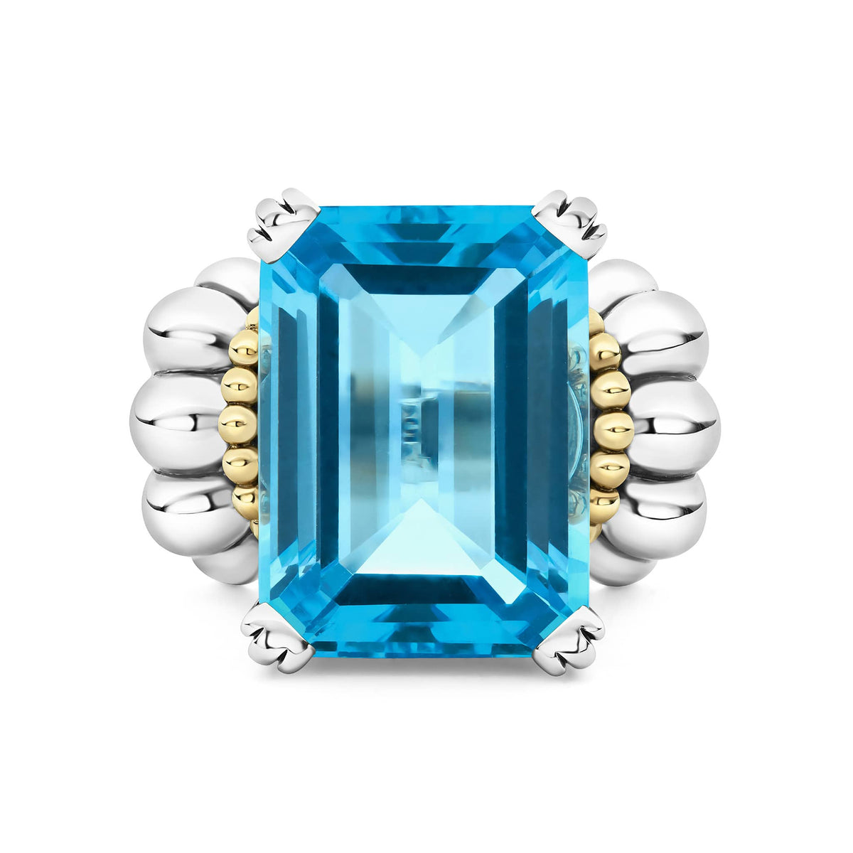 Extra Large Emerald-Cut Swiss Blue Topaz Ring | LAGOS Jewelry