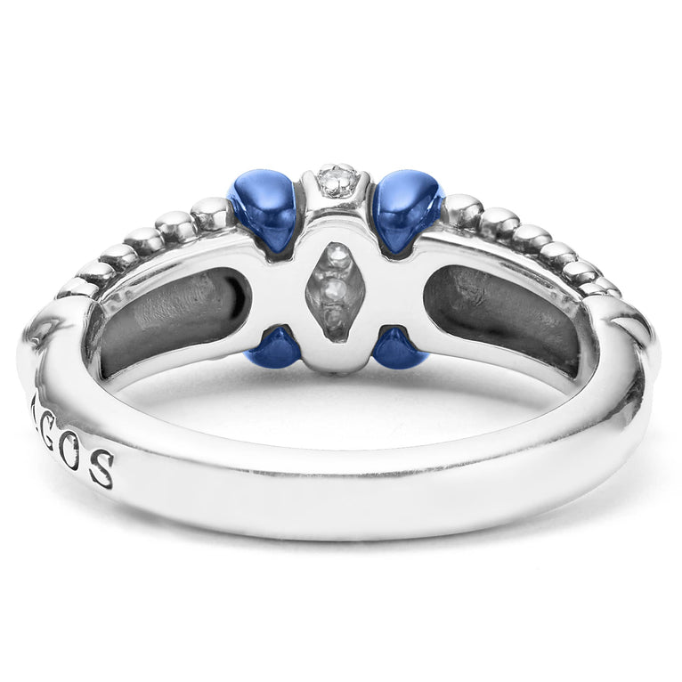 Blue Caviar Ceramic and Diamond Caviar Ring
