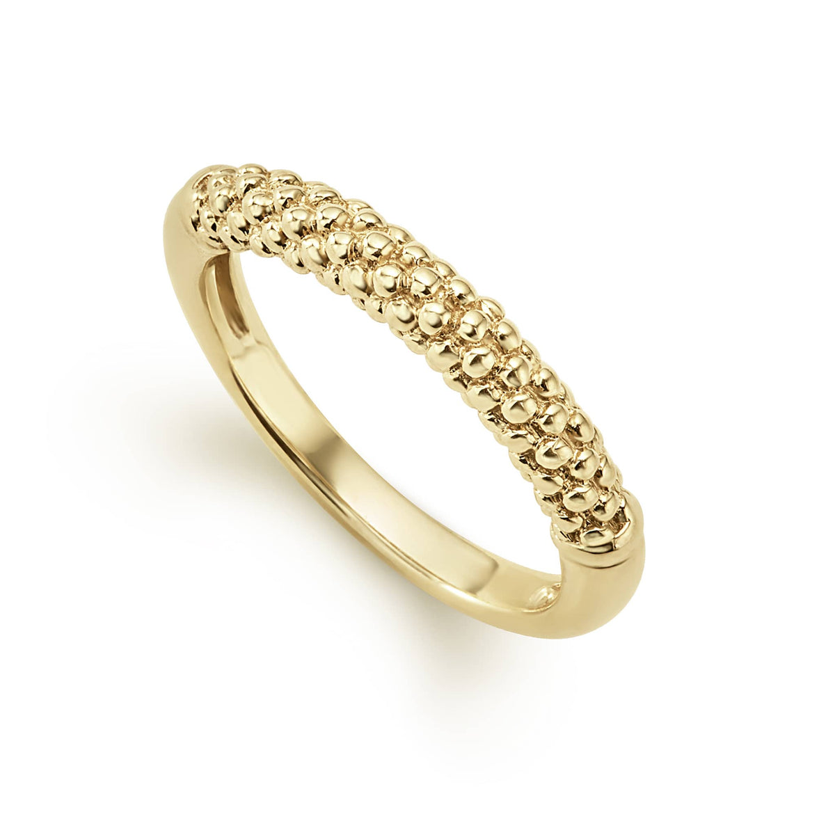 18K Gold Caviar Beaded Stacking Ring | LAGOS Jewelry